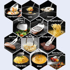 Stainless Steel Kitchen Utensils 13 PCS All Metal Set for Cooking | Food-grade 304;Dishwasher Safe;Made To Last;Meets All Needs;Great Choice for Gifts