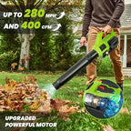 HARDELL Cordless Leaf Blower, 20V Electric Leaf Blower with 4.0Ah Battery and Charger, 280MPH/400CFM High Speed Leaf Blowers for Lawn Care, Blowing Leaves, Dust and Snow