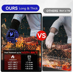 BBQ & Grill Gloves, Oven Gloves, 1472°F Silicone Oven Mitts Heat Resistant Grilling Gloves Fireproof Non-Slip for Barbecue Cooking Baking Smoking, 1-Pair (Blue, Large)