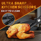 Huusk Kitchen Scissors Japanese Stainless Steel, 2 Pack Kitchen Shears Set | Multifunction Cooking Scissors for Meat, Fish, Chicken Bones, Turkey, Ergonomic Handles, Dishwasher Safe, Gifts for Women