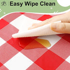 4 Packs Buffalo Disposable Table Cloth, 54 x 108 Inch Waterproof Plastic Tablecloth, Rectangle Red and White Checkered Table Covers for Picnic, Birthday, Party, Back to School