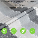 Home Brilliant Square Tablecloth 52x52, Striped Table Cover for Kitchen, Cotton Linen Table Cloth for Indoor Outdoor Picnic(52 x 52 Inch, Dark Grey)