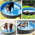Yaheetech Foldable Dog Pool Collapsible Hard Plastic Dog Swimming Pool Portable Pet Pools Doggie Wading Pool Bath Tub for Puppy Small Medium Large Dogs, 71 x 12 Inches Black，Used