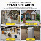 Trash Sticker for Outdoor Trash Can, Garbage Can - 3-5 Year Indoor/Outdoor Rated - Heavy Duty, Weather Proof, Ultra Durable - USA Made (6x2 inch), 4 Labels