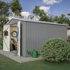10 x 10 FT Outdoor Storage Shed, Large Metal Tool Sheds with Updated Frame Structure and Lockable Doors, Garden Shed for Backyard Garden Patio Lawn, Grey