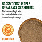LEM Products Backwoods Maple Breakfast Fresh Sausage Seasoning, 13.5 oz | Pre-Measured Seasoning for Wild Game and Domestic Meat, Seasons Up to 25 Pounds of Meat for Homemade Patties and Sausages