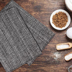 Urban Villa Two Tone Placemat Cotton Tablemat 14x20 (Set of 6) Black White