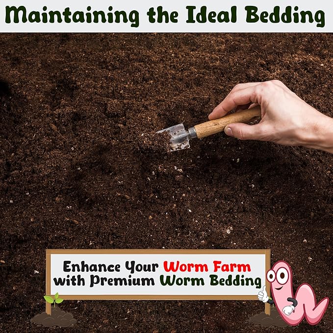 3lb Worm Bedding for Nightcrawlers and Red Wigglers (Worms Not Included) - Vermicompost Bin Worm Bedding - Earthworm Food for Organic Potting Soil Gardening Mix