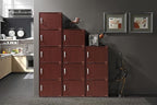 HODEDAH 5 Door Bookcase Cabinet, Mahogany
