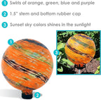 Sunnydaze 10-Inch Gazing Ball for Garden - Glass Gazing Globe for Outside - Garden Orb Yard Decor - Sunset Sky - Set of 2