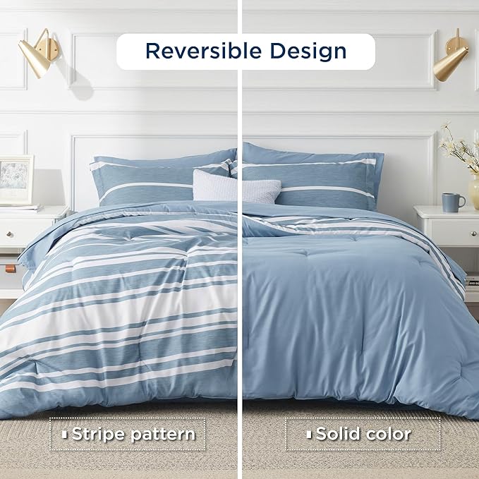 Bedsure Twin Comforter Set with Sheets - 5 Pieces Twin Bedding Sets, Twin Bed in a Bag
