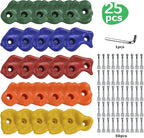 SSBRIGHT Sets of 25 Multi-Colored Kids&Adults Large Rock Climbing Holds Climbing Rocks for Outdoor Indoor Home Playground DIY Climbing Wall Grip Kits Holds up to 440lbs with Secure Mounting Hardware
