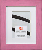 Craig Frames 24x36 Pink Picture Frame Matted to 20x30, Rustic Wall Decor | A lightweight, shatter resistant acrylic front, made in the USA for a gallery display