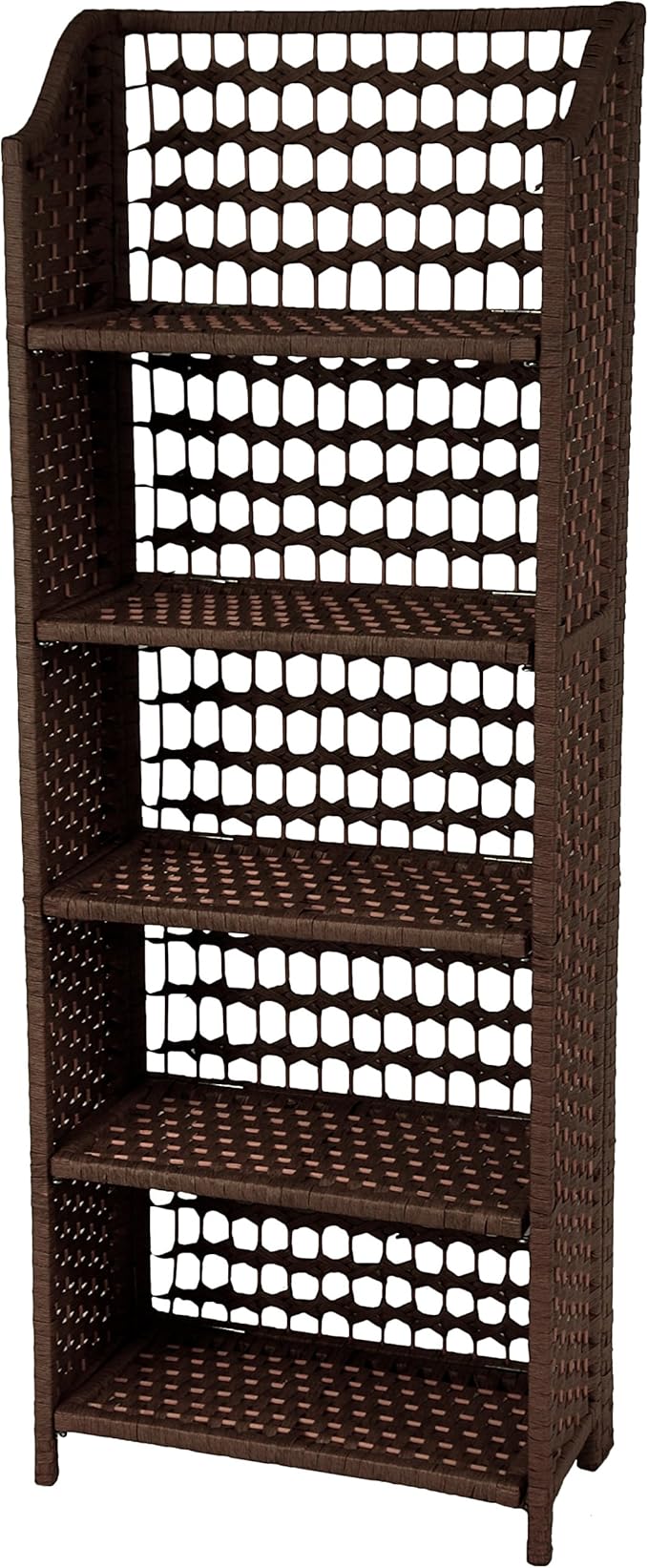 Oriental Furniture 53" Natural Fiber Shelving Unit - Mocha