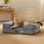Bedsure Cat Beds for Indoor Cats - Washable Bolster Dog Sofa Beds for Extra Small Dogs, Supportive Foam Pet Couch Bed with Removable Washable Cover, Waterproof Lining and Nonskid Bottom, Grey