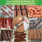 2.5LB Jerky Gun Kits, Stainless Steel Jerky Maker, Beef Stick Gun | Meat Injector For Beef Jerky Venison Snack Sticks Sausage Stuffer Jerky Shooter Cannon For Smoker Dehydrator Keto Hunter