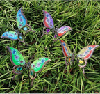 Juegoal Set of 4 Butterfly Garden Stake Decor, 32" Metal Colorful Butterflies Stakes, Yard Art Ornaments for Mom, Mothers Day Ideal Gifts, Outdoor Lawn Porch Pathway Patio Plant Pot Flower Bed