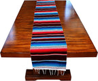 Genuine Mexican Table Runner Saltillo Serape Colorful Striped Sarape Made in Mexico Sold in Different Packs (1, Burgundy)