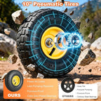 900lbs Heavy Duty Garden Cart, Steel Garden Wagon Cart with Fixedable Rotating Handle for Backyard, Utility Yard Wagon with 10" All Terrain Tires, Mesh Removable Sides
