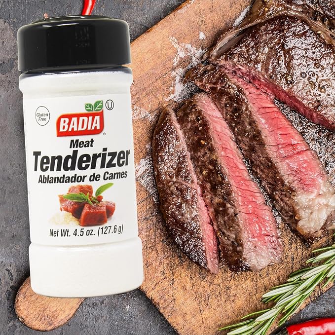 Badia Meat Tenderizer, 4.5 oz - Unseasoned Enzyme Blend for Tender Cuts of Beef, Pork, Poultry (Pack of 2)