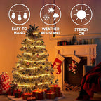 Joiedomi 40FT LED Candy Cane Rope Lights, Waterproof Outdoor 360 LED Christmas Decor Lights for Garden Yard Party Xmas Christmas Holiday Decorations