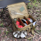 Tactical Camping Storage Bag 18L Tactical Utility Tote Bag Camping Cookware Organizer Trunk Organizer (Khaki)