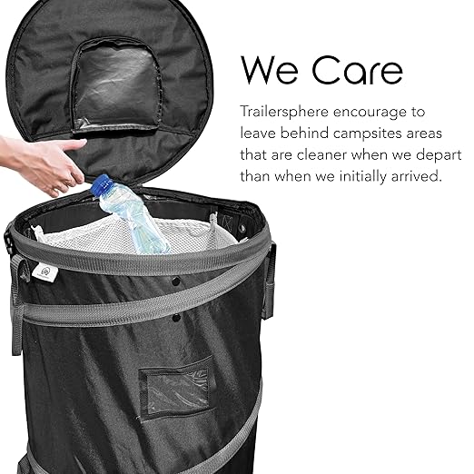 Collapsible Bin Trash & Recycle/Utility, Perfect for Camping, Laundry, Storage and Garden, Waterproof Vinyl and Tear Resistance, Trash and/or Recycle, Two 13 Gallon Bags