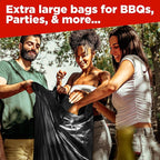 ToughBag 44 Gallon Commercial Trash Bags, 38x46” (100 COUNT) – 39, 40, 42 Gallon Contractor Bags, Black Garbage Can Liners - Made in USA