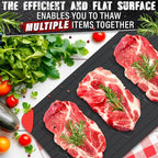 Thawing Tray for Frozen Meat, Fish, and Veggies, 14" x 8", Aluminum | Defrost Tray for Frozen Meat; Non-Stick Coating; High Heat Transfer, No Electricity; Easy Handling, Maintenance and Storage