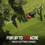 PowerSmart 40V 17" Brushless Cordless Lawn Mower + Leaf Blower (465 CFM), a 4.0Ah Battery and Charger Included