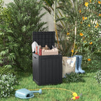 28 Gallon Resin Deck Box, Lockable Outdoor Storage Box for Patio Cushions Storage Furniture,Garden Tools, Pool Supplies, Weatherproof and UV Resistant（Black）