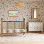 NAMESAKE Abigail 3-in-1 Convertible Metal Crib in Vintage Gold, Greenguard Gold Certified