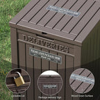 Package Delivery Box for Outside with Sticker, 48 Gallon Storage with Lockable Secure, Large Double Wall Resin Outdoor Package Delivery Waterproof Deck