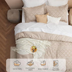 Bedsure King Size Comforter Set - Warm Tan Boho Tufted Shabby Chic Bedding Comforter Set, 3 Pieces Vintage Farmhouse Bed Set for All Seasons, Fluffy Soft Bedding Set with 2 Pillow Shams