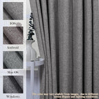 120" Wx96 L Linen Room Divider Drapes for Doorway/Glass Window/Sliding Door/Patio, Extra Wide Pinch Pleated Full Blackout Curtains for Girls Boys Teen Kids Room, 1 Panel, Gray