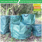Standard 2-Pack 32 Gallon Yard Garden Bags (D18, H30 inch) with Gardening Gloves for Yard Waste,Debris Bags,Recycling Bin,Camping Trash Container,Laundry Bag,Lawn Grass Clippings,Leaf Bag w/ 4 Handles