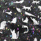 Tailor Shop Cat Comforter Set for Kids Boys Girls Teens Cute Cartoon Cat Galaxy Bedding Sets Black Dreamy Outer Space Full Size with 1 Comforter 2 Pillow Shams