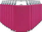 Blank Beer Can Cooler Sleeves (110-Pack) Soft Insulated Beer Can Coolies - HTV Friendly Blank Koolies in Bulk for Beer Cans & Bottles - Coolie Blanks for Vinyl Projects & Wedding Favors (Raspberry)