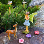 Mood Lab Fairy Garden - Miniature Accessories and Figurines Kit - Deer Set of 7 pcs - for Outdoor or House Decor