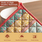 Maison d' Hermine Pot Holders 100% Cotton Potholders (8" x 8", Pack of 1) | Heat Resistant Hot Pads with Loop BBQ Cooking Baking Farmhouse Kitchen Handling Hot Pans Spring Summer - Provence