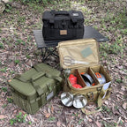 Tactical Camping Storage Bag 18L Tactical Utility Tote Bag Camping Cookware Organizer Trunk Organizer (Khaki)