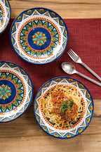 Bico Havana Pasta Bowls, 35oz Salad Bowl Set of 4, Large Ceramic Serving Dinner Bowls for Soup and Cereal, Microwave and Dishwasher Safe, Gift for Housewarming and Thanksgiving