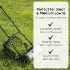 16" Push Reel Lawn Mower with Grass Catcher – Manual 5-Blade Hand Mower, Adjustable 3-Position Cutting Height (0.5"–1.75"), Lightweight & Eco-Friendly – 1-Year Warranty