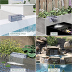 Pool Fountain, LONGRUNNEW Transparent Acrylic Pool Waterfall Spillway, 23.6 Inches Pool Water Feature for Garden Patio, Backyard Koi Pond Decor