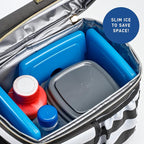Cool Coolers by Fit + Fresh, 4 Pack Slim Ice Packs, Space Saving Reusable Ice Packs for Lunch Boxes or Coolers