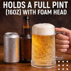 Granatan Freezer Beer Mugs Set of 4, 16 oz Double Wall Gel Mugs for Freezer, Acrylic Plastic Beer Stein with Handle, Ice Cold Glasses for Men, BBQ, & Pool Parties (Clear)