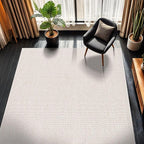 CAMILSON Easy Jute Rug 4x6, Indoor Outdoor Off-White Color Fiber Area Rugs for Living Room Patio and Kitchen Rug Herringbone Seagrass Woven Design Easy-Cleaning Washable Outside Carpet Alfombras 4 x 6