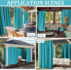 Gazebo Universal Replacement Privacy Curtain,12'×20' Gazebo Outdoor Waterproof Curtains, 4-Panels Sidewall Curtains with Double Zipper for Patio Canopy, Garden and Backyard (Curtain Only)
