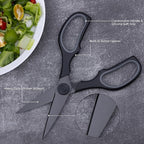 Kitchen Scissors All Purpose Kitchen Shears with Magnetic Holder, Soft Grip Handle Cooking Scissors Dishwasher Safe with Come Apart Blade Heavy Duty Scissors for Meat, Vegetable, Herb, Black