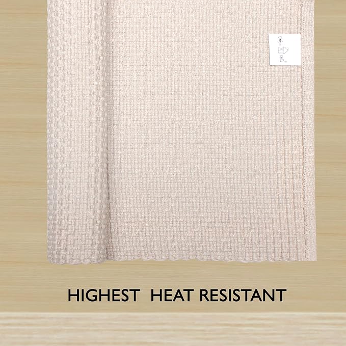 Urban Villa Two Tone Placemat Cotton Tablemat 14x20 (Set of 6) Beige